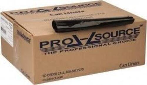 DESCRIPTION: (1) CASE OF (100) TRASH BAGS / CAN LINERS BRAND/MODEL: PRO-SOURCE #60106812 INFORMATION: BLACK SIZE: 43" X 47" RETAIL$: $76.67 EA QTY: 1