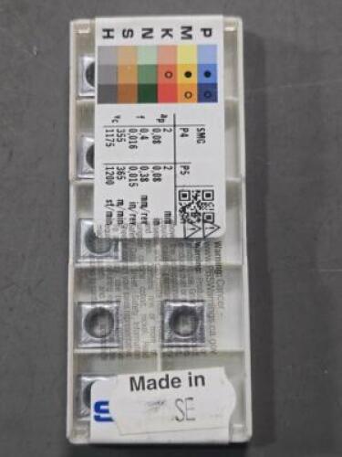 DESCRIPTION: (20) CARBIDE TURNING INSERTSBRAND/MODEL: SECO SCMT32.52-M5 TM 2501RETAIL$: $477.00QTY: 20