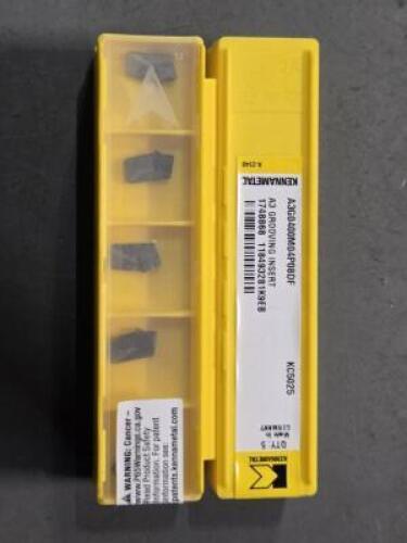DESCRIPTION: (20) CARBIDE GROOVING INSERTS BRAND/MODEL: KENNAMETAL A3G0400M4P08DF KC5025 RETAIL$: $402.20 QTY: 20