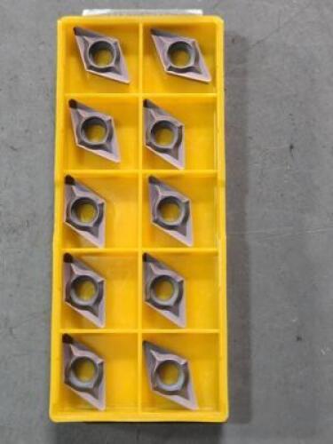 DESCRIPTION: (30) CARBIDE TURNING INSERTS BRAND/MODEL: NITSUBISHI DCGT11T308-MJ VP10RT RETAIL$: $479.10 QTY: 30