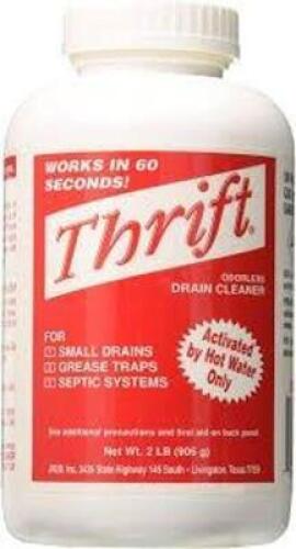DESCRIPTION: (6) DRAIN CLEANER, ODORLESS BRAND/MODEL: THRIFT SIZE: 2 LBS RETAIL$: $40.00 EA QTY: 6
