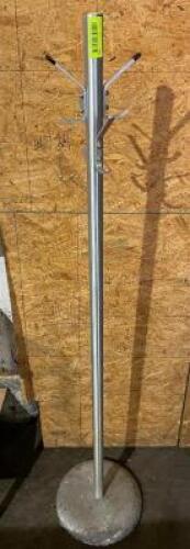 DESCRIPTION: COAT RACK POST W/ BRUSH NICKLE FINISH. LOCATION: BAY 7 QTY: 1