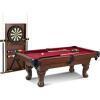 DESCRIPTION: (1) BILLIARD SET BRAND/MODEL: BARRINGTON/BL090Y19014 INFORMATION: BURGUNDY, INCLUDES CUE RACK & DARTBOARD SET RETAIL$: $899.99 SIZE: 89 x