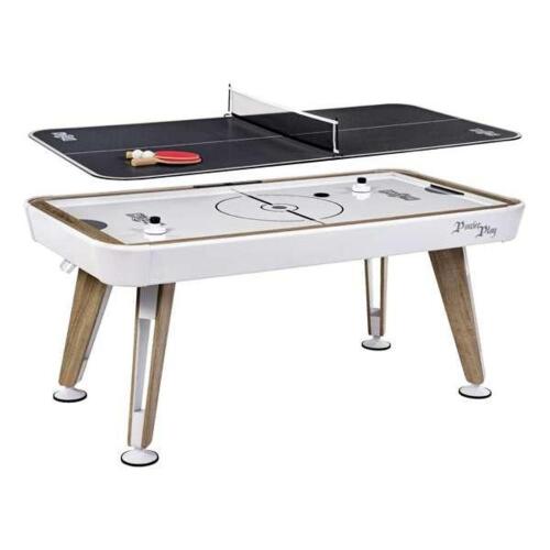 DESCRIPTION: (1) AIR POWERED HOCKEY TABLE W/TABLE TENNIS TOP BRAND/MODEL: HALL OF GAMES/AH072Y23010 INFORMATION: CONVERTS FROM AIR HOCKEY TO TABLE TEN