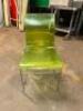 (9)- GREEN PLASTIC DINING CHAIRS - 2