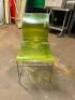 (9)- GREEN PLASTIC DINING CHAIRS - 5