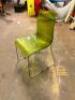 (9)- GREEN PLASTIC DINING CHAIRS - 7