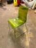 (9)- GREEN PLASTIC DINING CHAIRS - 8