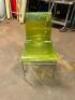 (10)- GREEN PLASTIC DINING CHAIRS - 4