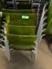 (9)- GREEN PLASTIC DINING CHAIRS - 3