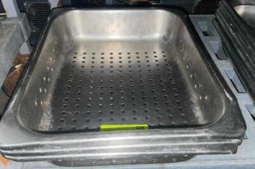 DESCRIPTION: (3) HALF SIZE SLOTTED STAINLESS INSERTS. ADDITIONAL INFORMATION 2" DEEP LOCATION: BAY 7 THIS LOT IS: SOLD BY THE PIECE QTY: 3