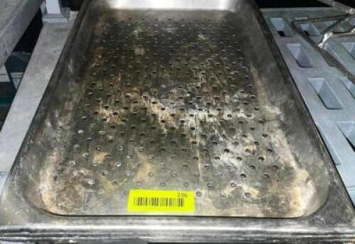 DESCRIPTION: (3) FULL SIZE STAINLESS INSERTS - SLOTTED ADDITIONAL INFORMATION 1" DEEP LOCATION: BAY 7 THIS LOT IS: SOLD BY THE PIECE QTY: 3