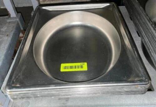 DESCRIPTION: (6) HALF SIZE CUSTOM STAINLESS INSERTS. ADDITIONAL INFORMATION 2" DEEP LOCATION: BAY 7 THIS LOT IS: SOLD BY THE PIECE QTY: 6