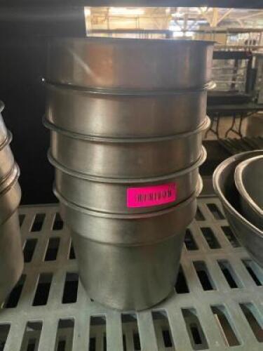 DESCRIPTION: (4) 9" ROUND STAINLESS INSERTS. LOCATION: BAY 7 THIS LOT IS: SOLD BY THE PIECE QTY: 4