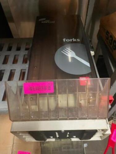 DESCRIPTION: (2) PLASTIC FORK DISPENSERS TOWERS. LOCATION: BAY 7 THIS LOT IS: SOLD BY THE PIECE QTY: 2