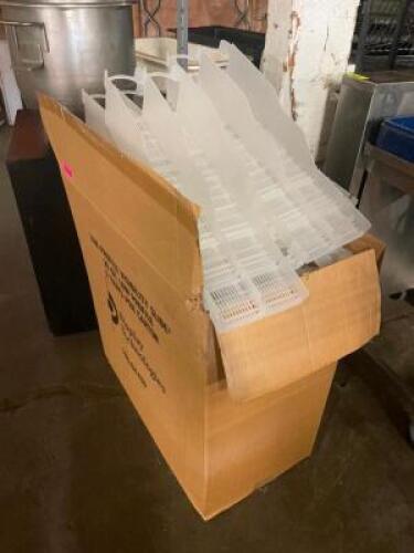 DESCRIPTION: BOX OF PLASTIC SODA BOTTLES RAILS FOR COMMERCIAL REACH INS. LOCATION: BAY 7 THIS LOT IS: ONE MONEY QTY: 1