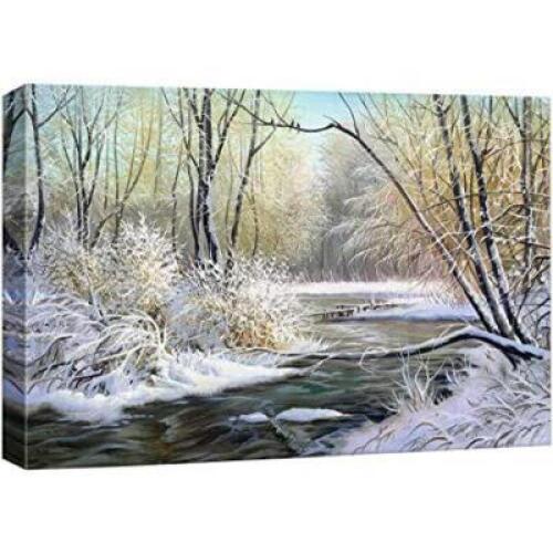 24" X 36" WINTER LANDSCAPE WITH THE WOOL RIVER ON CANVAS