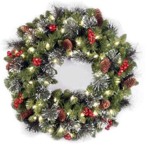CRESTWOOD SPRUCE PRE-LIT ARTIFICIAL CHRISTMAS WREATH