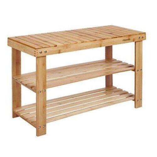 THREE TIER BAMBOO SHOE BENCH