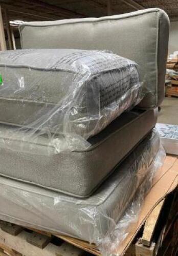 (4) - PC. LIGHT GREY PATIO CUSHION SET