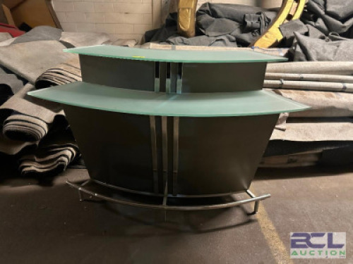 PORTABLE BAR WITH LIGHTED GLASS TOPS