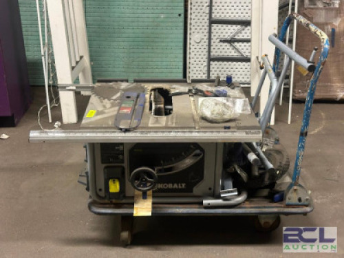 10 INCH TABLE SAW WITH STAND AND ROLLING CART