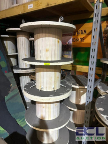 (10) - ASSORTED ROLLING COCKTAIL TABLES, SERVICE TABLES OR DISPLAYS