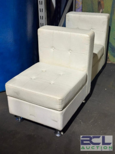 (2) - LOW BACK ARMLESS CHAIR / SECTIONAL PIECE