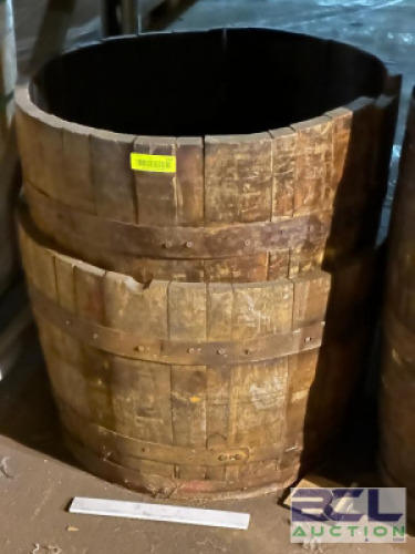 (2) - BARREL PLANTERS
