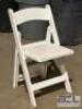 (5) - WHITE PADDED RESIN FOLDING CHAIRS - 5