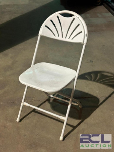 (10) - DESIGNER CONTOUR FAN BACK PLASTIC FOLDING CHAIRS