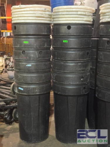 (6) - CUSTOM STACKING TANK BARRELS / 55 GALLON WITH TOPS