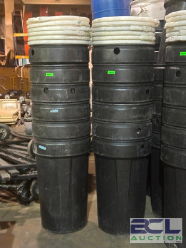 (6) - CUSTOM STACKING TANK BARRELS / 55 GALLON WITH TOPS