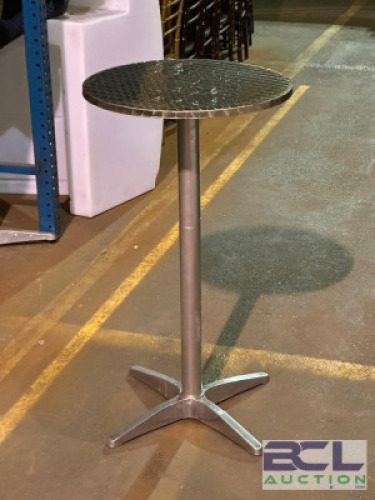 25" METAL COCKTAIL DINNING TABLE WITH FOLDING TOP