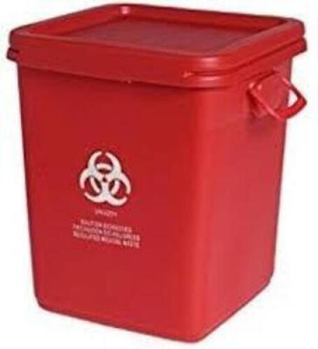 DESCRIPTION: (3) BIOHAZARD MEDICAL WASTE CONTAINER BRAND/MODEL: STERICYCLE #3526 INFORMATION: RED, NO LID SIZE: 28 G RETAIL$: $60.00 EA QTY: 3