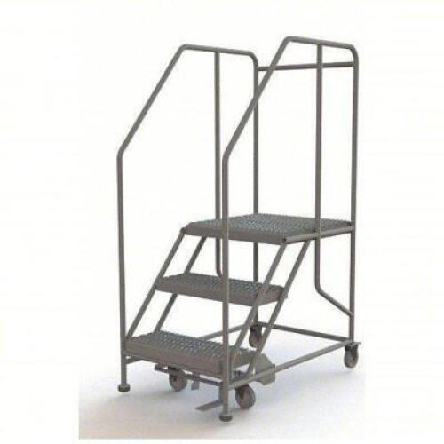 DESCRIPTION: (1) FORWARD DESCENT ROLLING WORK PLATFORM BRAND/MODEL: TRI-ARC #29RJ61 INFORMATION: 3 STEPS, GREY SIZE: 30"H 24"W RETAIL$: $881.70 EA QTY