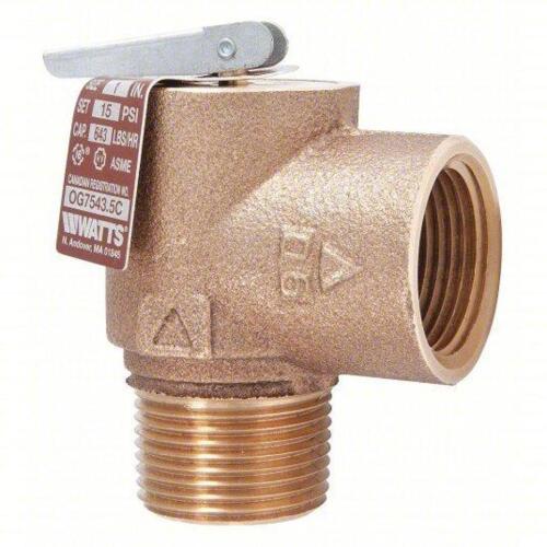 DESCRIPTION: (2) STEAM SAFETY RELIEF VALVE BRAND/MODEL: WATTS #36JC14 INFORMATION: BRONZE SIZE: MNPT X FNPT, 1 IN X 1 IN, 3 1/8 IN OVERALL HT RETAIL$: