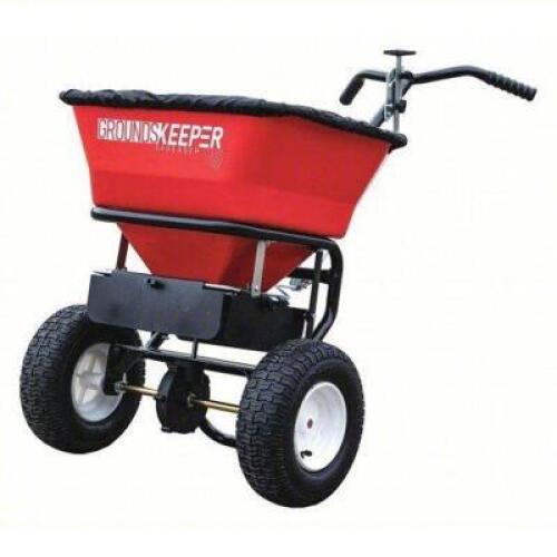 DESCRIPTION: (1) MANUAL WALK BEHIND SPREADER BRAND/MODEL: BUYERS #55EP74 INFORMATION: RED, STEEL SIZE: 100 LB CAPACITY RETAIL$: $359.47 EA QTY: 1