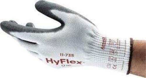 DESCRIPTION: (24) PAIRS OF CUT PROTECTION GLOVES BRAND/MODEL: HYFLEX #11-735 INFORMATION: WHITE SIZE: SIZE 9 RETAIL$: $13.68 PER PAIR QTY: 24