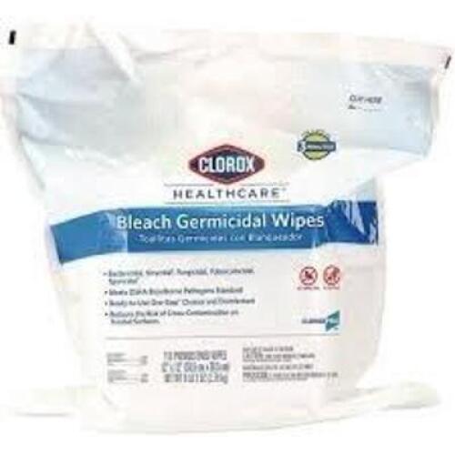 DESCRIPTION: (6) BAGS GERMICIDAL DISINFECTING WIPES BRAND/MODEL: CLOROX/4XKR8 INFORMATION: 110 WIPES PER BAG SIZE: 12" X 12" SHEET SIZE RETAIL$: $150.