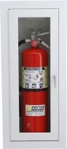 DESCRIPTION: (1) FIRE CABINET FOR EXTINGUISHER BRAND/MODEL: POTTER ROEMER INFORMATION: FULLY RECESSED, WHITE RETAIL$: $122.99 EA QTY: 1