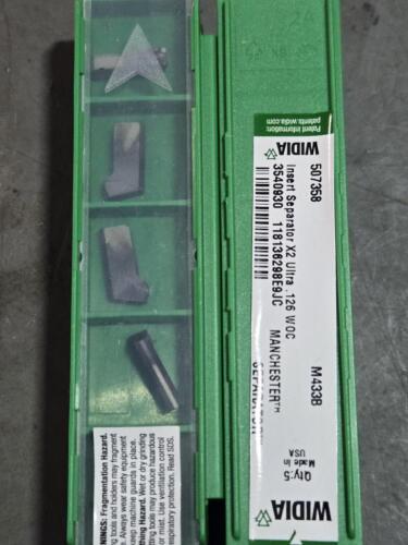 DESCRIPTION: (20) "SEPARATOR" X2 ULTRA CARBIDE GROOVING INSERTS BRAND/MODEL: WIDIA 3540930 SIZE: 3/32" WOC RETAIL$: $243.60 QTY: 20