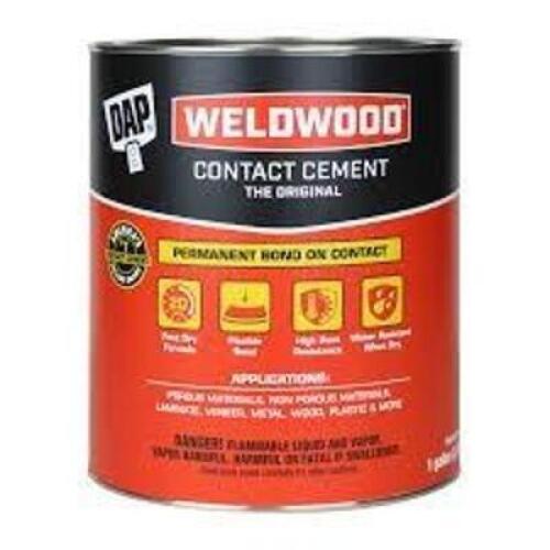 DESCRIPTION: (2) CONTACT CEMENT BRAND/MODEL: WELDWOOD #4UK99 SIZE: 1 GALLON RETAIL$: $80.00 QTY: 2