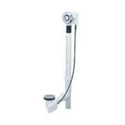 DESCRIPTION: (1) POLISHED CHROME 17"-24" TUB AND 27" CABLE PUSH CONTROL BRAND/MODEL: GEBERT #151.602.21.1 SIZE: &lrm;15.25 x 6.88 x 3.63 inches RETAIL$: $