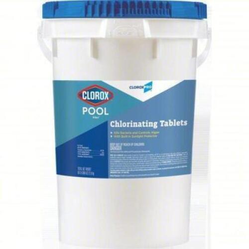 DESCRIPTION: (1) BUCKET OF CHLORINATING TABLETS BRAND/MODEL: CLOROX PRO SIZE: 50 LB RETAIL$: $439.60 EA QTY: 1