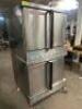 DESCRIPTION BLODGETT DOUBLE STACK GAS CONVECTION OVEN. BRAND / MODEL: BLODGETT ADDITIONAL INFORMATION NATURAL GAS, SN# 082411RA000T. COMES WITH (2) QU - 2