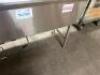 DESCRIPTION 75" THREE WELL STAINLESS POT SINK W/ SPRAYER AND RIGHT SIDE DRY BOARD. SIZE 75" LOCATION BAY 6 QTY 1 - 5