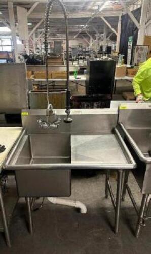 DESCRIPTION 39" SINGLE WELL STAINLESS SINK AND RIGHT SIDE DRY BOARD. ADDITIONAL INFORMATION W/ SPRAYER SIZE 39" LOCATION BAY 6 QTY 1