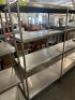 DESCRIPTION (3) GROUP 36" X 18" FOUR TIER STAINLESS SHELF. THIS LOT IS: SOLD BY THE PIECE SIZE 36" X 18" LOCATION BAY 6 QTY 3 - 2