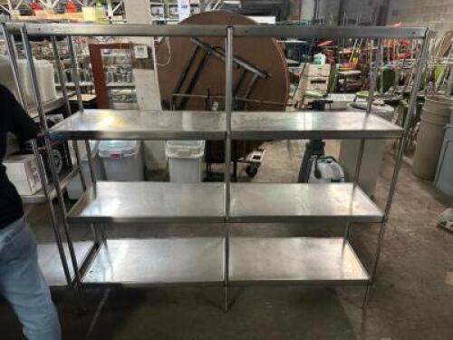 DESCRIPTION (2) GROUP 36" X 18" FOUR TIER STAINLESS SHELF. THIS LOT IS: SOLD BY THE PIECE SIZE 36" X 18" LOCATION BAY 6 QTY 2